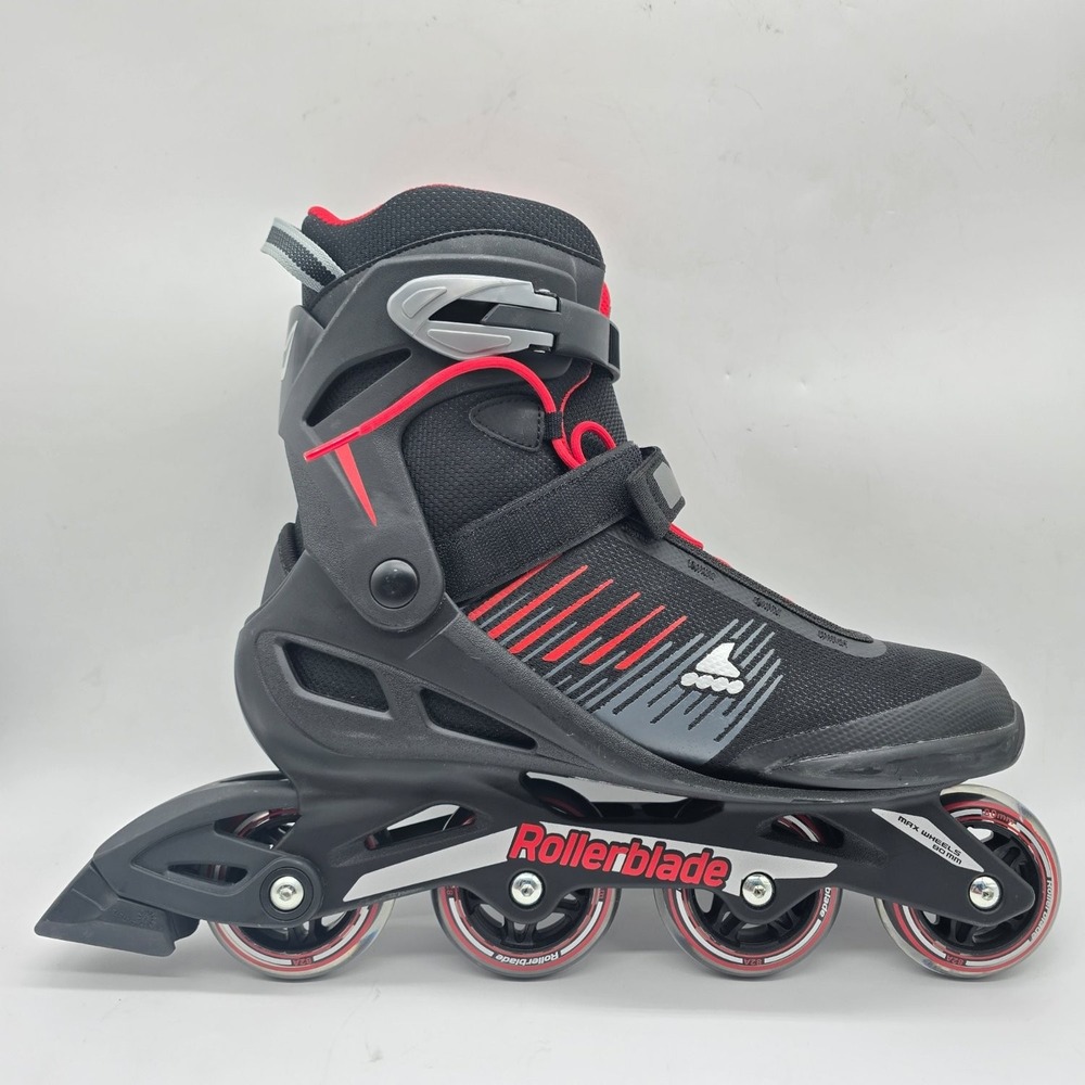 Rollerblade Zetrablade Men's Inline Skates Black Red Adult Fitness 80mm Size 12